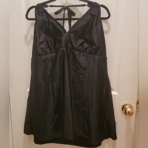 Black Halter Top Padded Swim Dress - Size 22W